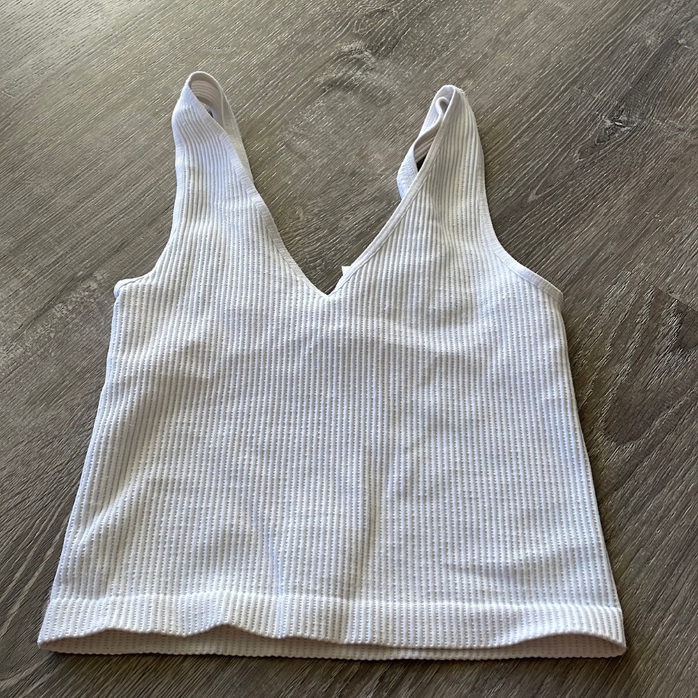 Mahina White ribbed tank top